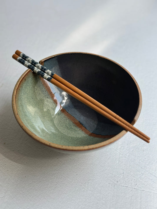 Indigo Green Ombre Ramen Bowls