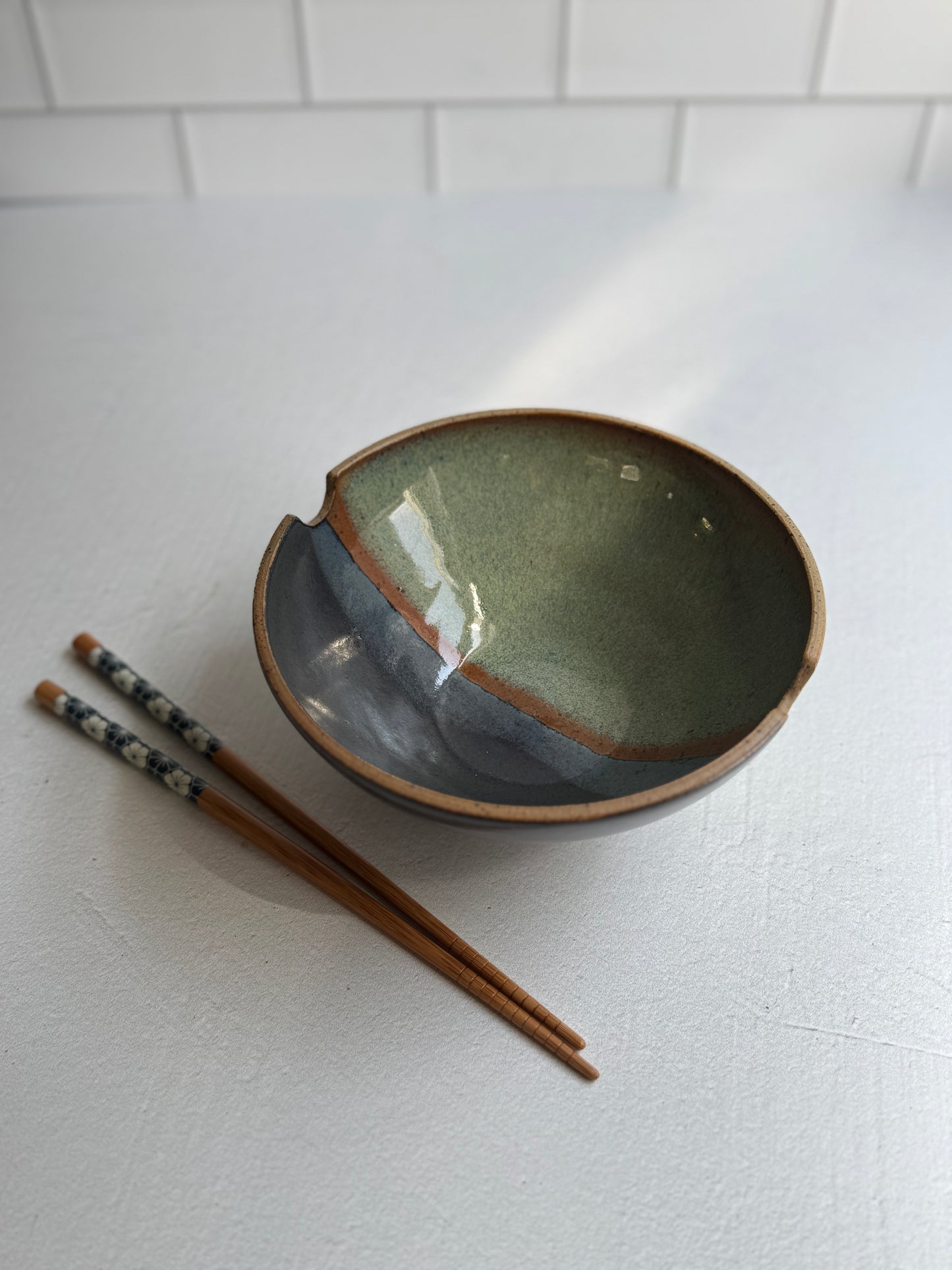 Indigo Green Ombre Ramen Bowls