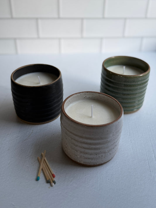 Handmade textured candle