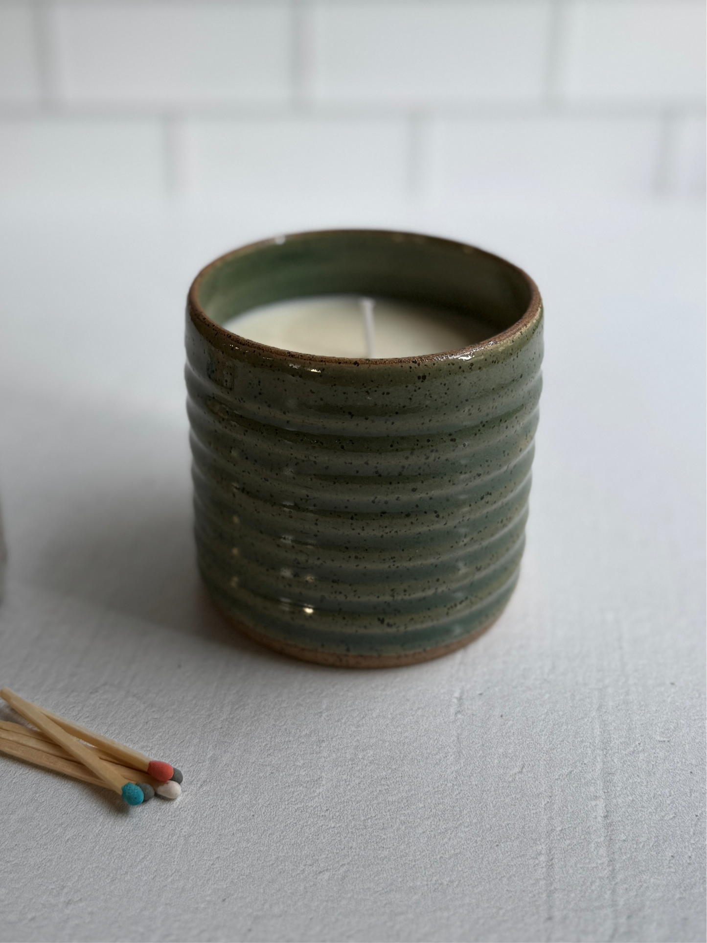 Handmade textured candle
