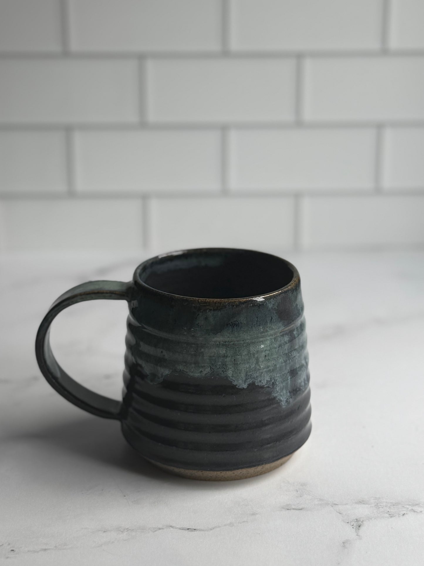 Blue Drip Textured Mug