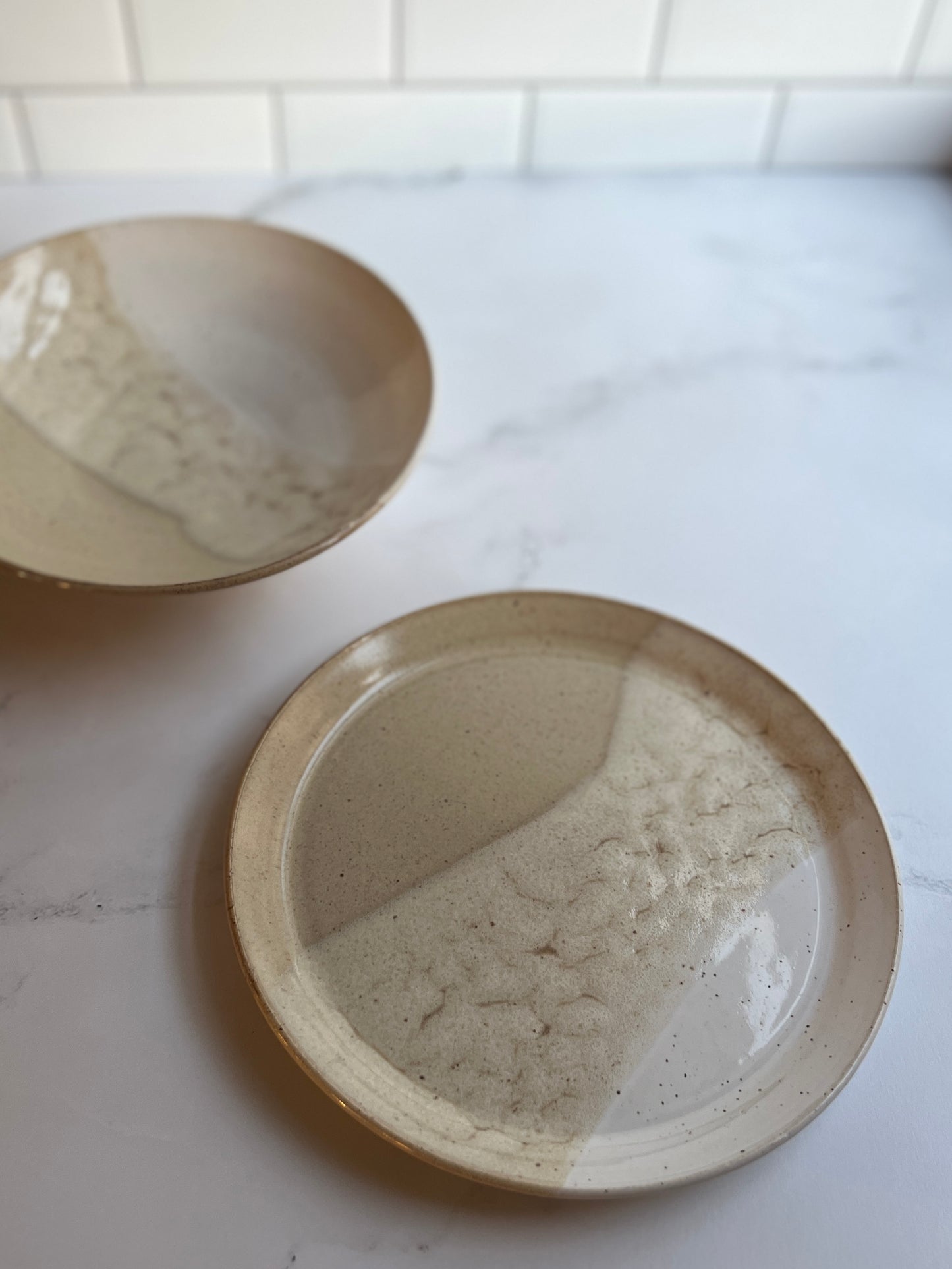 Birch and White Ombre Plate