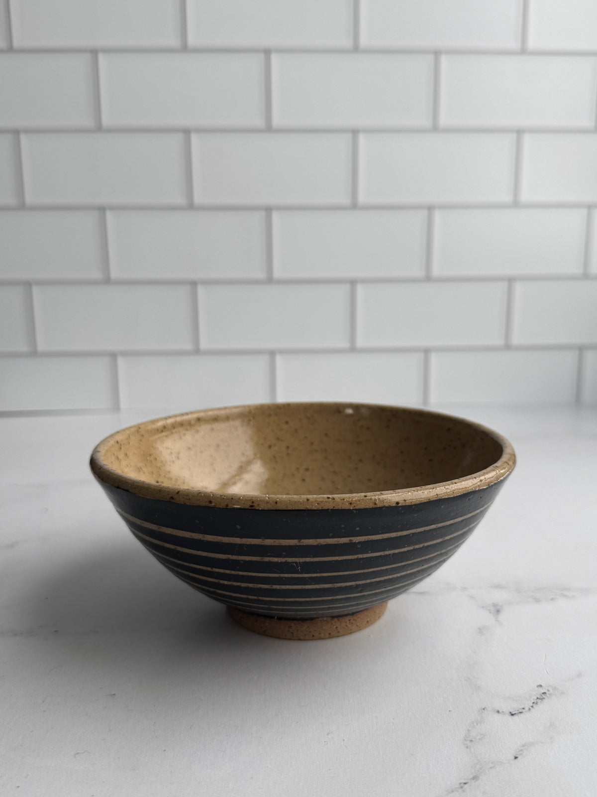 Black/ Clear Striped Bowl (Small)