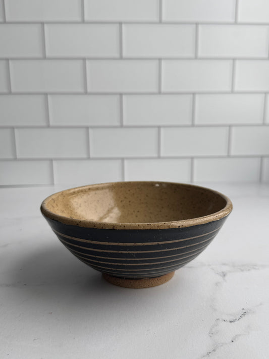 Black/ Clear Striped Bowl (Small)