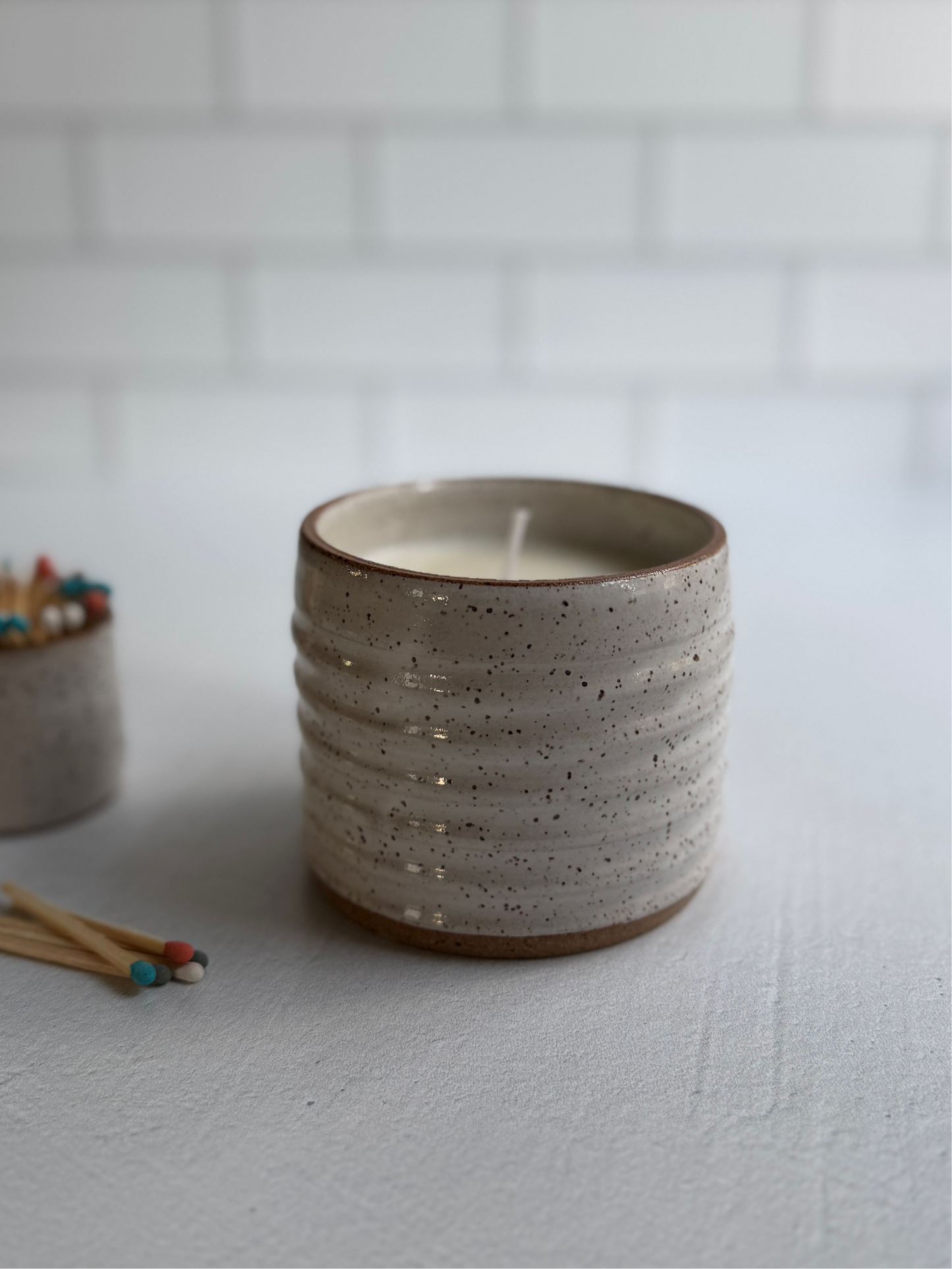 Handmade textured candle