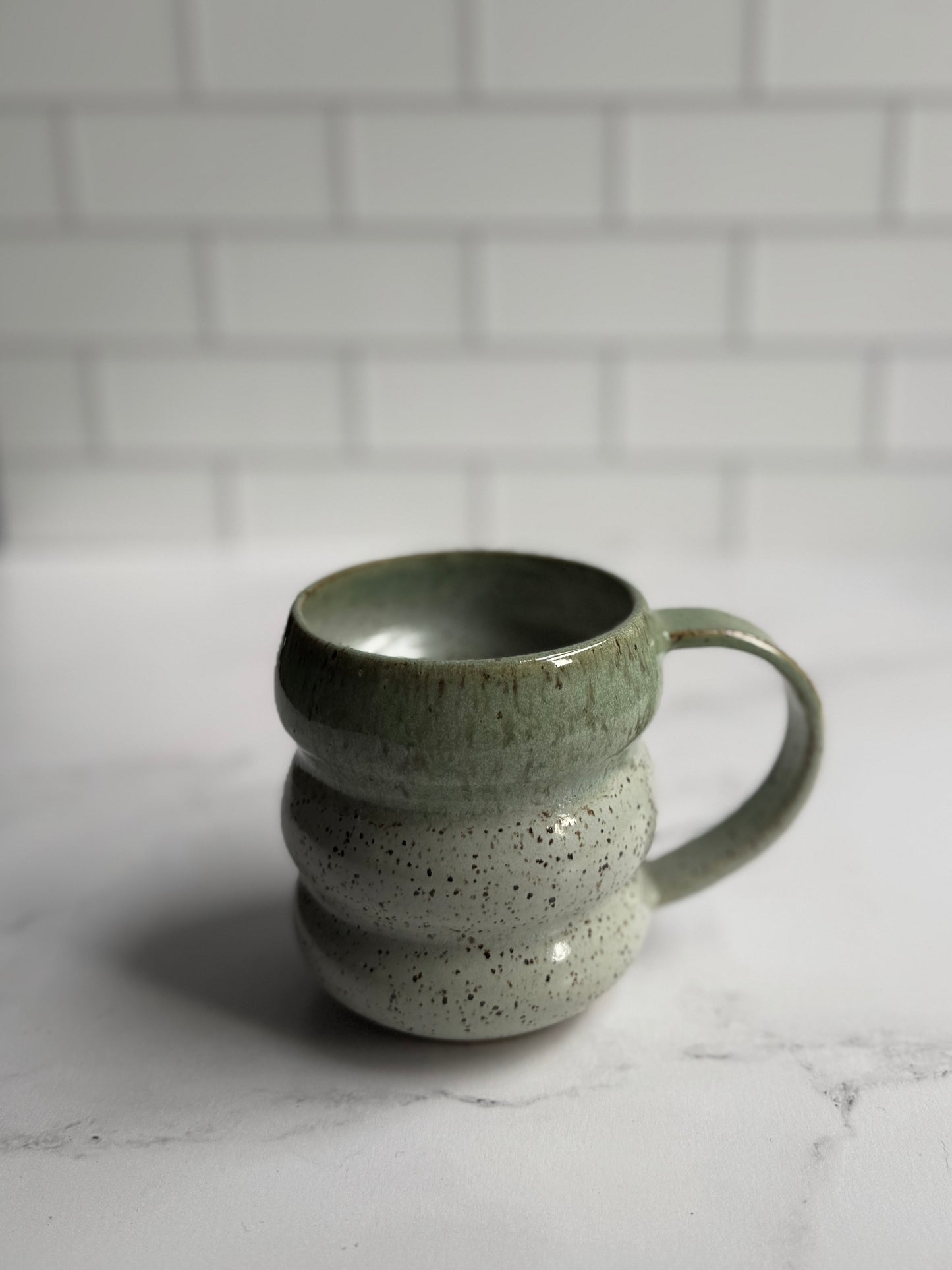 Celadon/ Mint bubble mugs