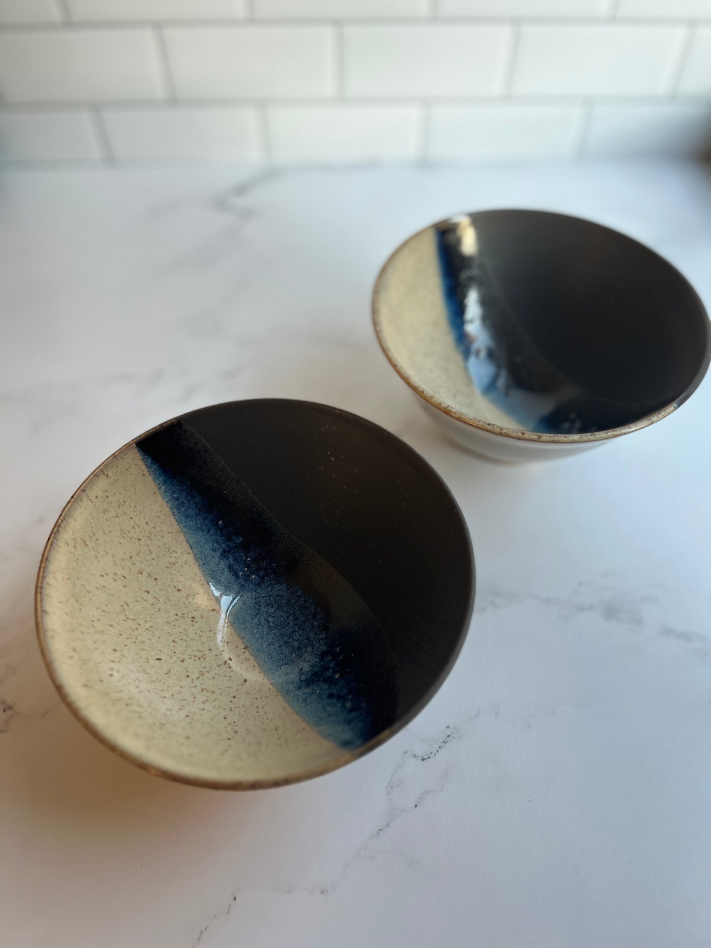 Matte Black and Birch Ombre Bowls