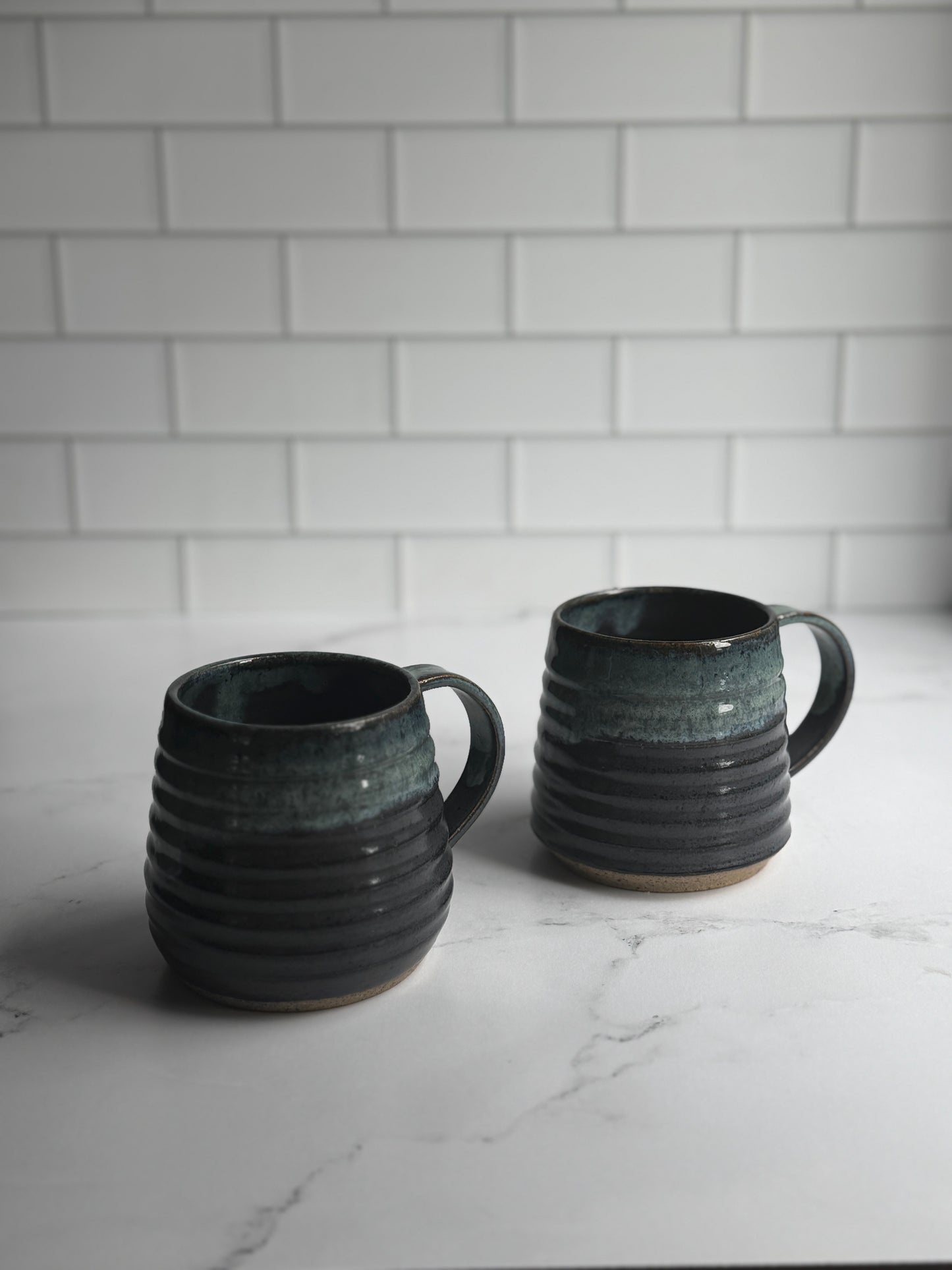 Blue Drip Textured Mug
