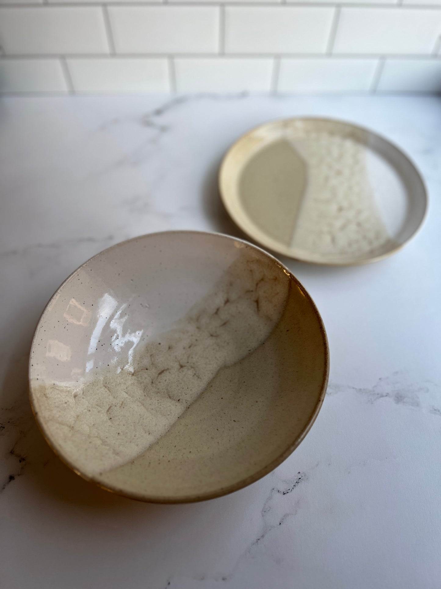 Birch and White Ombre Bowl