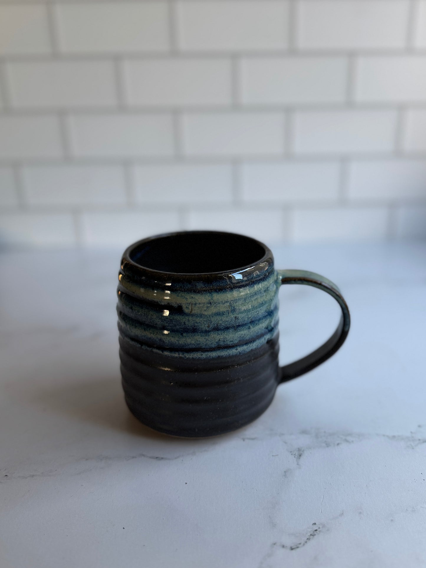 Black Drip Textured Mug