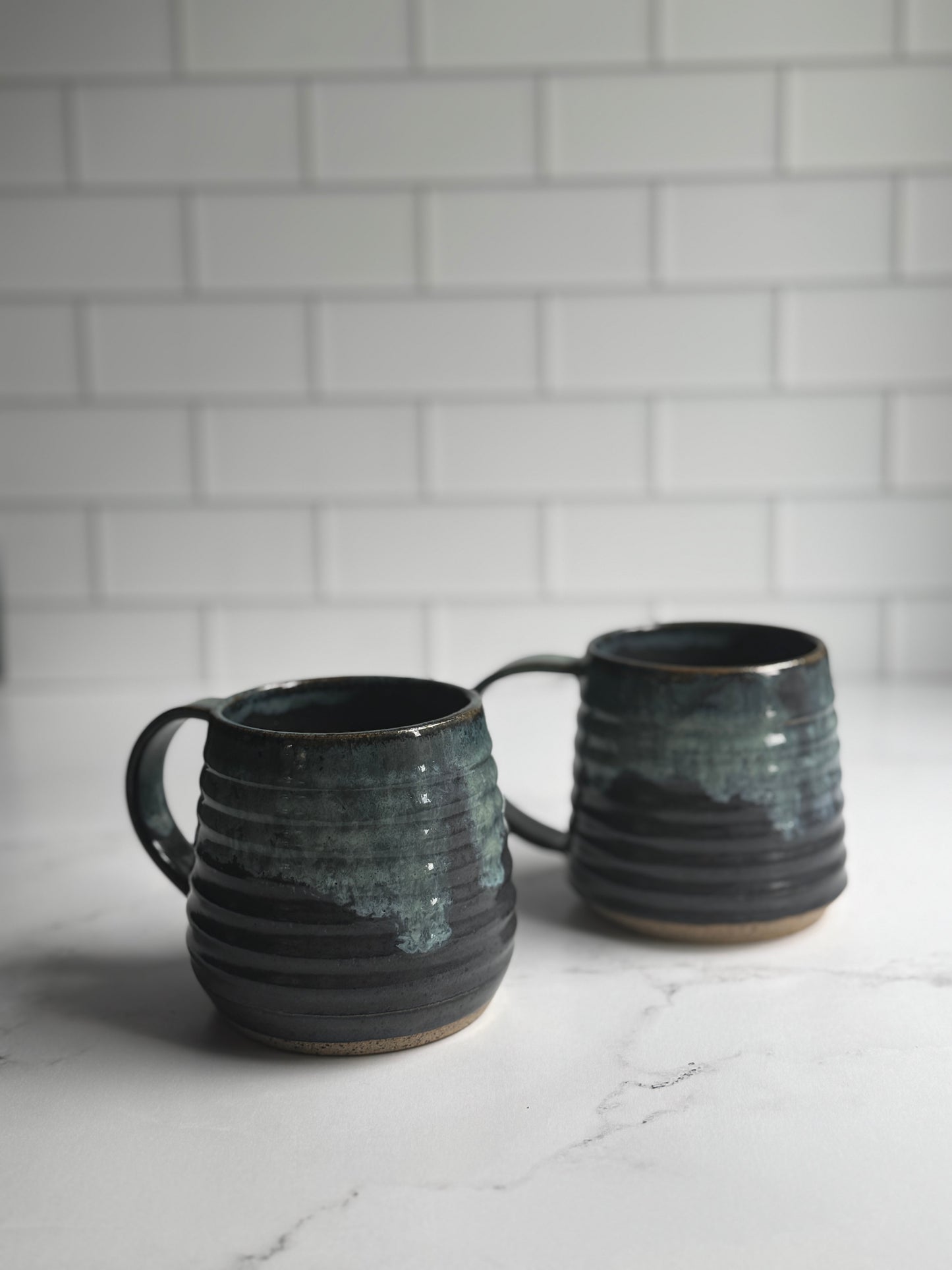 Blue Drip Textured Mug