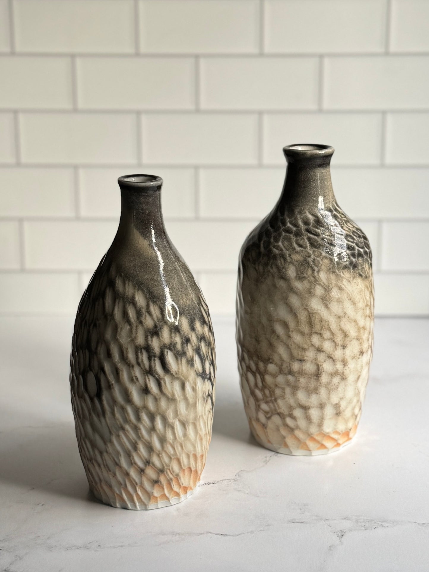 Feather Textured Vases