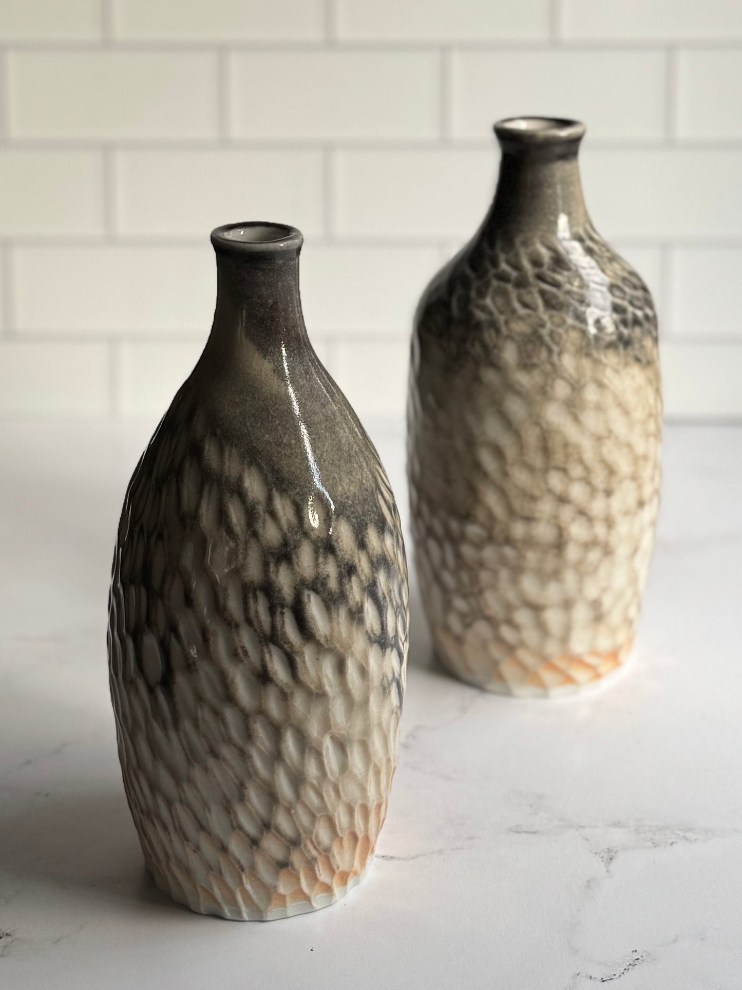 Feather Textured Vases