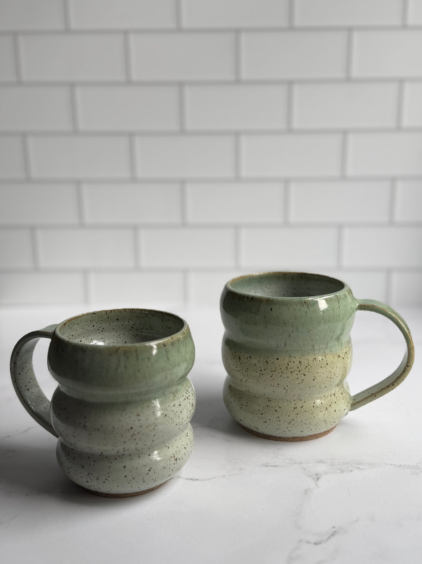 Celadon/ Mint bubble mugs