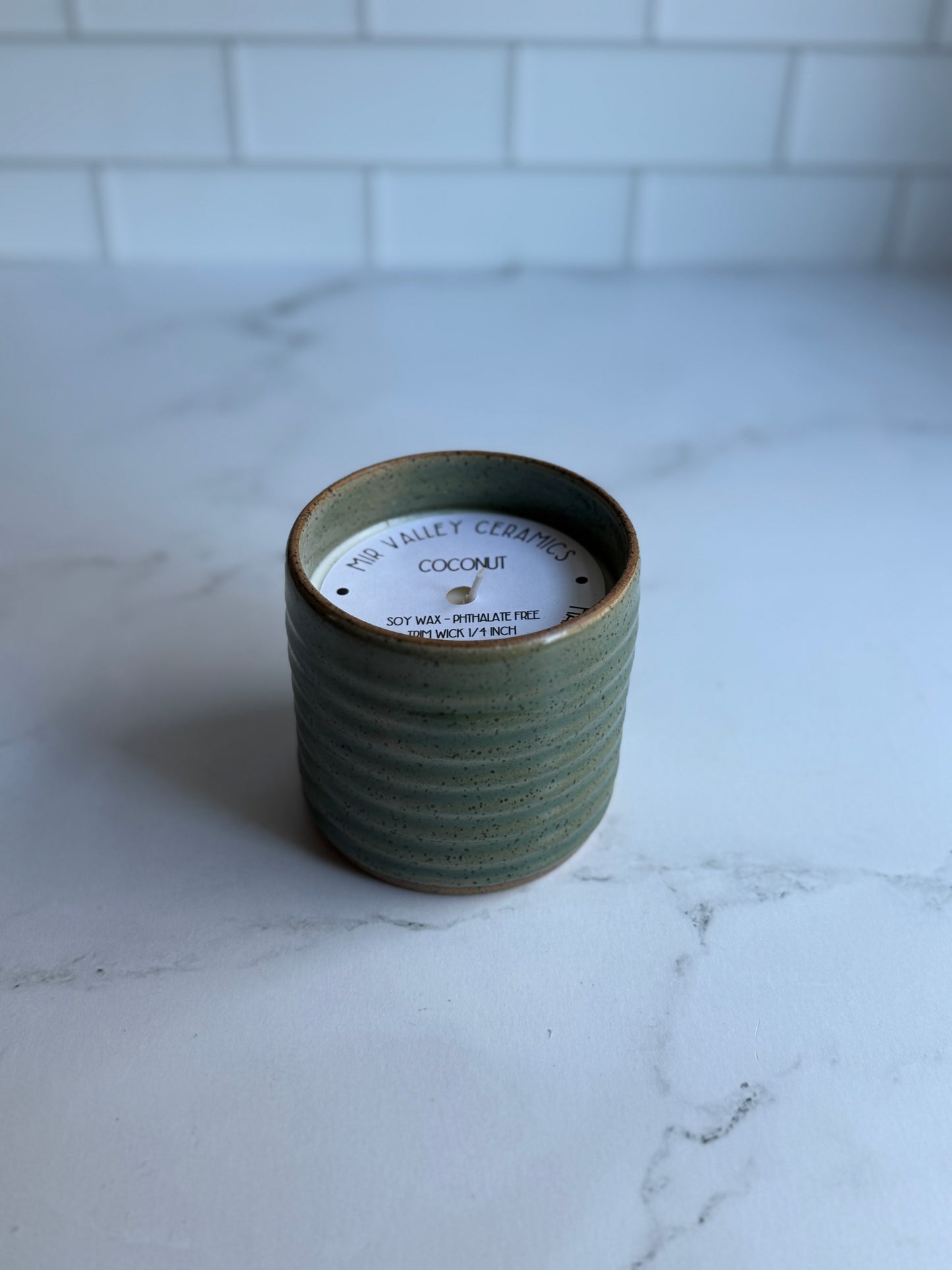 Handmade textured candle