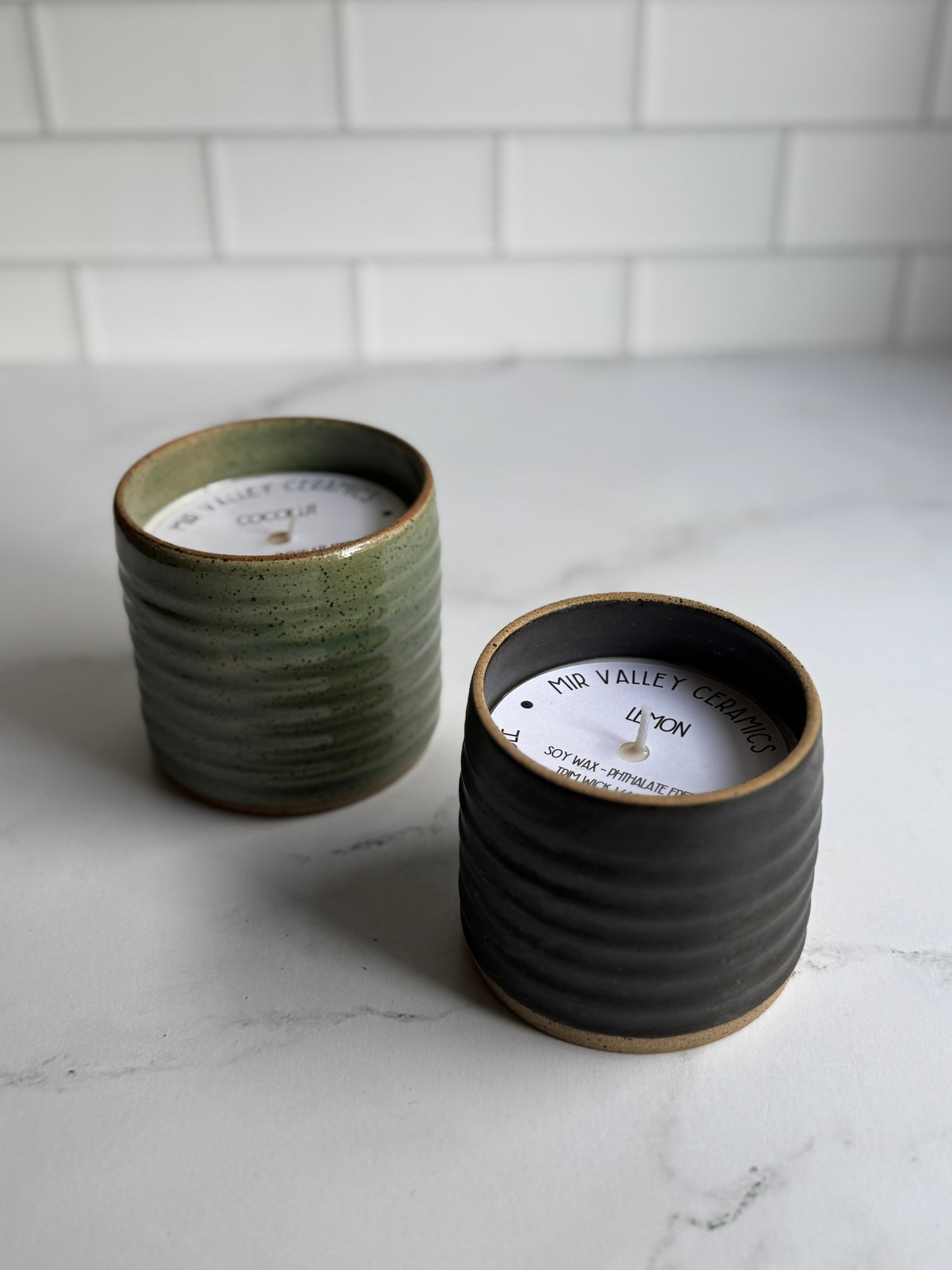 Handmade textured candle