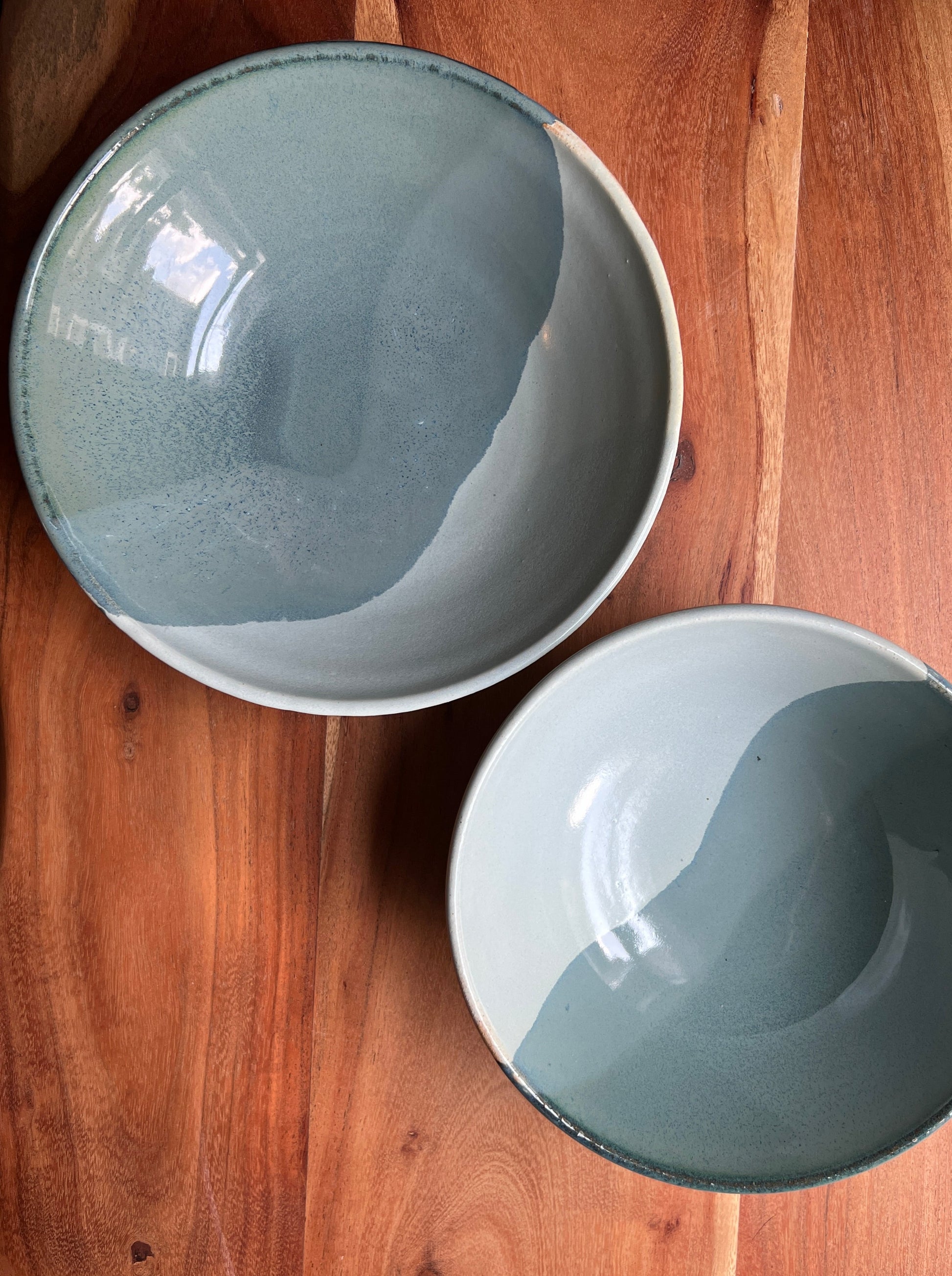 handmade bowls with water inspired glaze